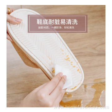 Women Home Linen Slippers Non-slip